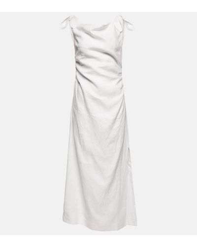 Sir. The Label One-shoulder Linen Maxi Dress - White