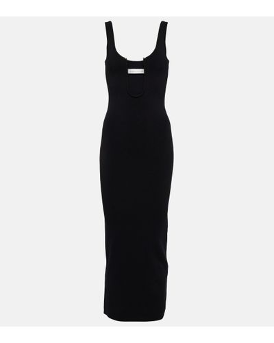 Christopher Esber Cutout Ribbed-knit Midi Dress - Black