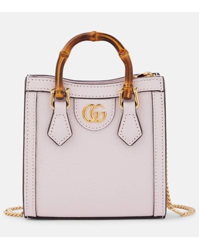 Gucci Diana Mini Leather Tote Bag - Pink