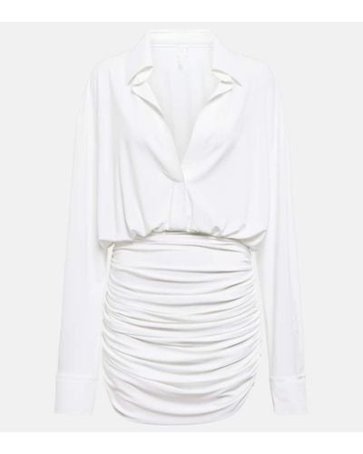 Norma Kamali Ruched Shirt Dress - White