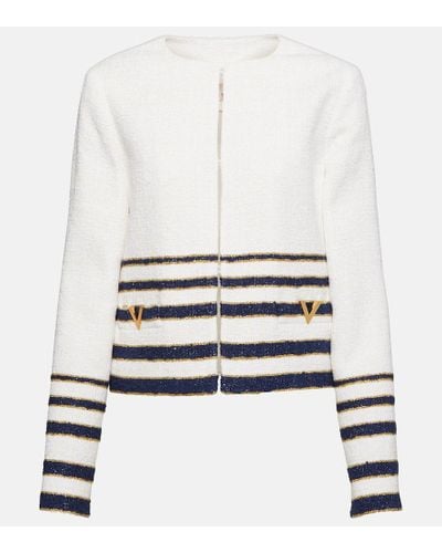 Valentino Vlogo Striped Jacket - White