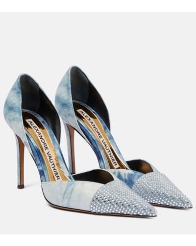 Alexandre Vauthier Tie-dye Embellished Denim Court Shoes - Blue