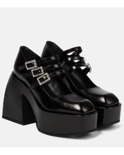 NODALETO Bulla Marietta Mary Jane Platform Court Shoes - Black