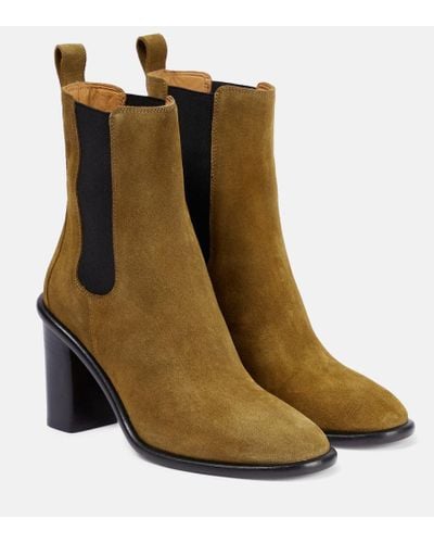 Isabel Marant Gyllia Suede Ankle Boots - Green