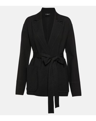 JOSEPH Belted Coat - Black