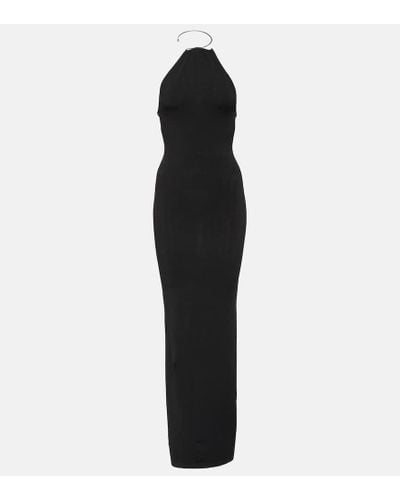 AYA MUSE Clava Halterneck Floor-length Dress - Black