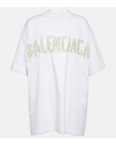 Balenciaga Tape Type Cotton Jersey T-shirt - White