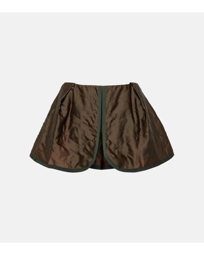 Sacai Quilted Satin Shorts - Brown