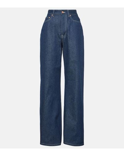 Jean Paul Gaultier Jeans anchos de tiro alto - Azul