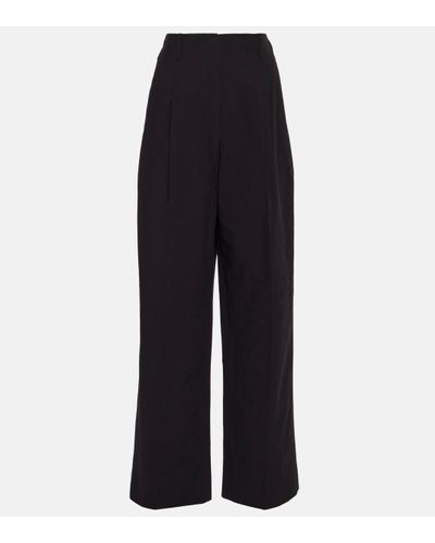 The Row Gaugin High-rise Wide Leg Cotton Trousers - Blue