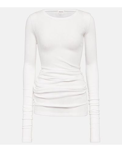 Khaite Top Lenora in misto cotone - Bianco