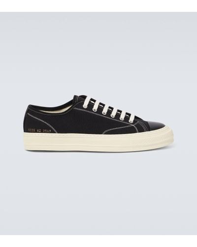 Common Projects Tournament In Canvas Leather-trimmed Trainers - Black