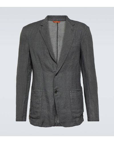 Barena Blazer Borgo aus Leinen und Baumwolle - Grau