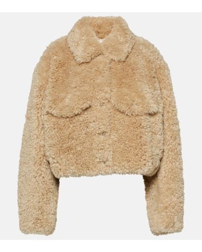 Isabel Marant Cropped Faux Shearling Jacket - Natural
