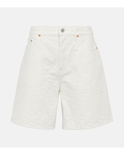 Gucci GG Denim Jacquard Bermuda Shorts - White