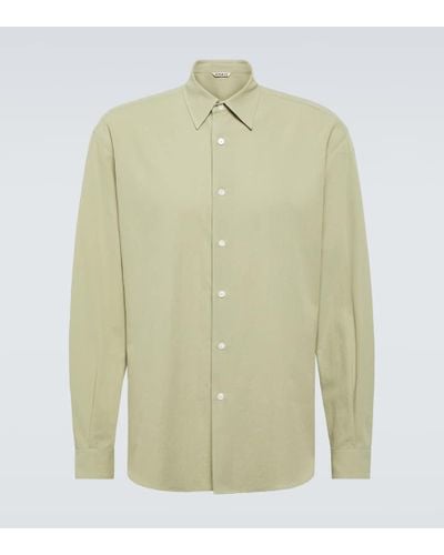 AURALEE Cotton And Silk Shirt - Green
