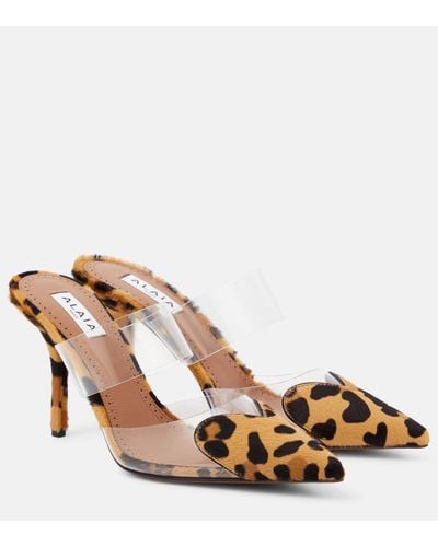 Alaïa Coeur 90 Leopard Mule Court Shoes - Brown