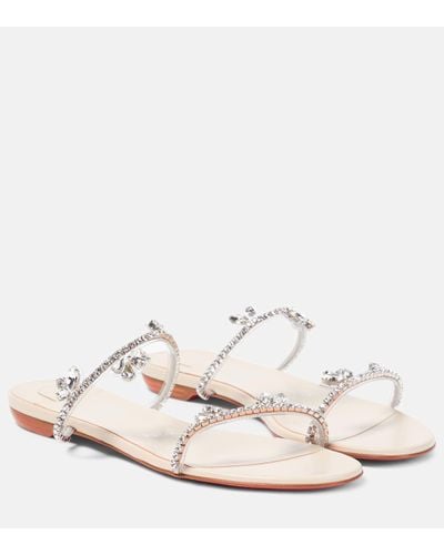 Christian Louboutin Just Queenie Leather And Pvc Sandals - White
