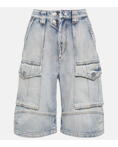 Isabel Marant Shorts cargo di jeans Hortens - Blu
