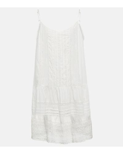 Velvet Brittany Cotton Minidress - White