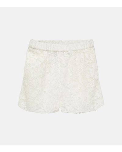 Gucci Shorts de encaje floral - Blanco