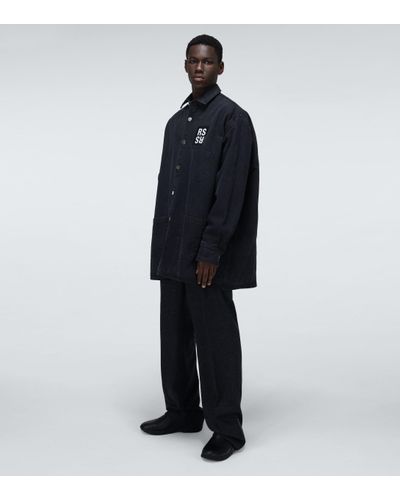 Raf Simons Padded Big-fit Denim Shirt in Black for Men - Lyst