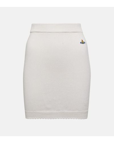 Vivienne Westwood Bea Cotton And Cashmere Miniskirt - White