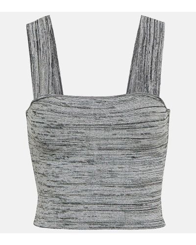 Proenza Schouler White Label Knit Crop Top - Gray