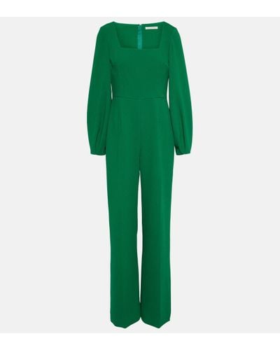 Emilia Wickstead Combi-pantalon Pattie en crepe - Vert
