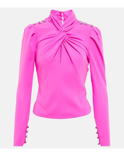 Self-Portrait Knotted Top - Pink