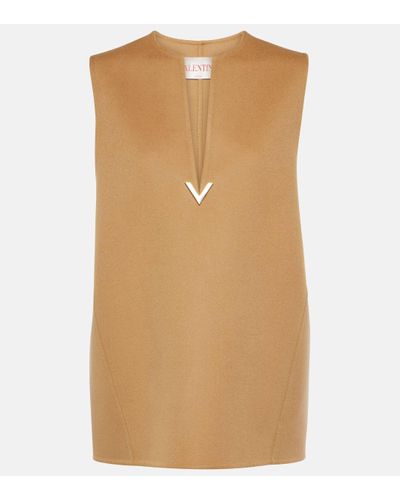 Valentino Wool And Cashmere Top - Natural