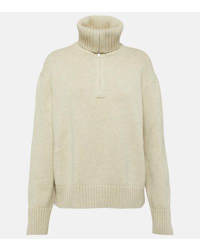 Loro Piana Turtleneck Cashmere Sweater - Natural