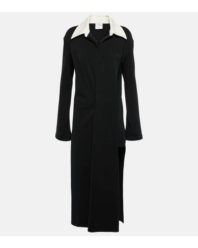 Courreges Twist Cotton-blend Pique Polo Dress - Black