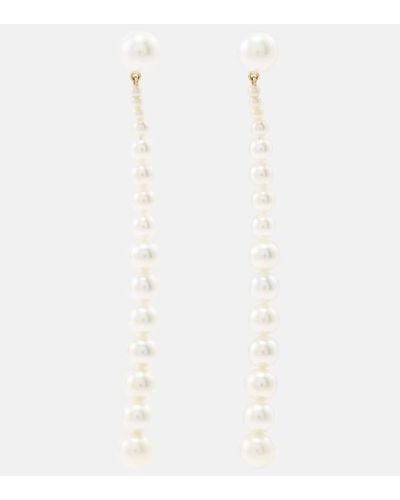 Sophie Bille Brahe Piazza 18kt Gold Drop Earrings With Freshwater Pearls - White