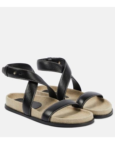 Buy TOTÊME The Flip Flop Crocodile-effect Leather Sandals 4 - Black At 50%  Off