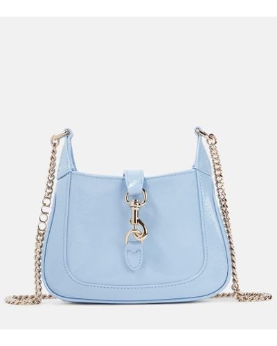 Gucci Jackie Notte Mini Patent Leather Shoulder Bag - Blue