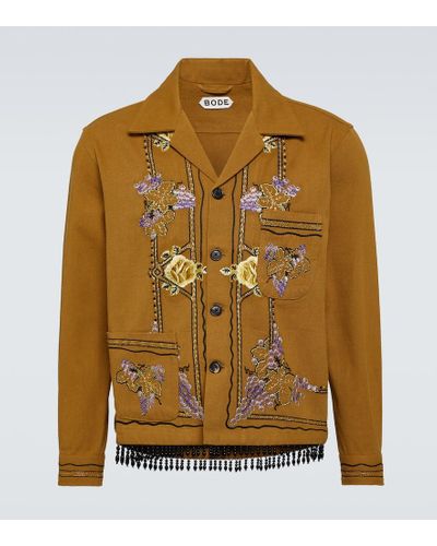 Bode Embroidered Cotton Jacket - Brown