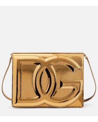 Dolce & Gabbana Dg Mirrored Leather Crossbody Bag - Natural