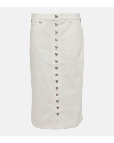 Courreges Multiflex Denim Midi Skirt - White