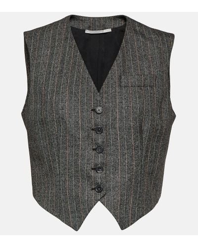 Stella McCartney Cropped Wool Vest - Gray