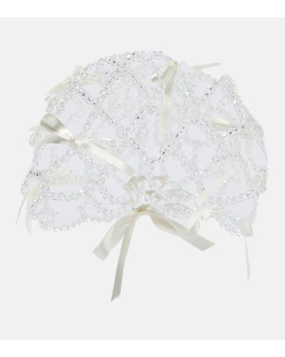 Simone Rocha Bridal Crystal-embellished Veil - White