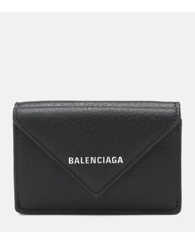 Balenciaga Cartera Papier Mini de piel con logo - Negro