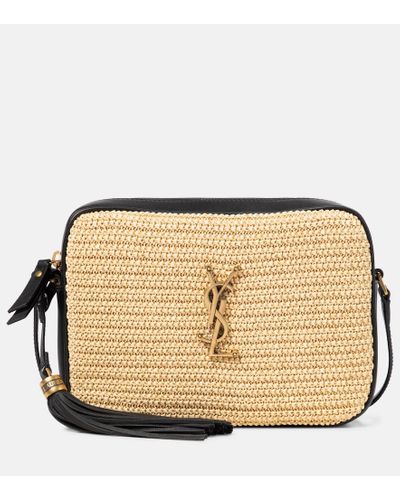 Saint Laurent Mini Lou Quilted Leather Crossbody Bag - Natural