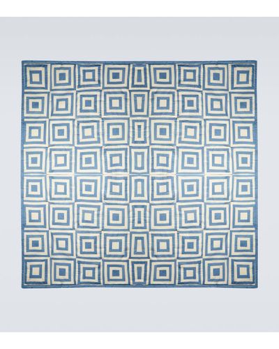 Bode White House Steps Quilted Throw - Blue