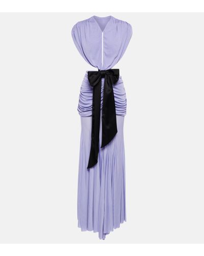 Loewe Cutout Crepe Jersey Gown - Purple