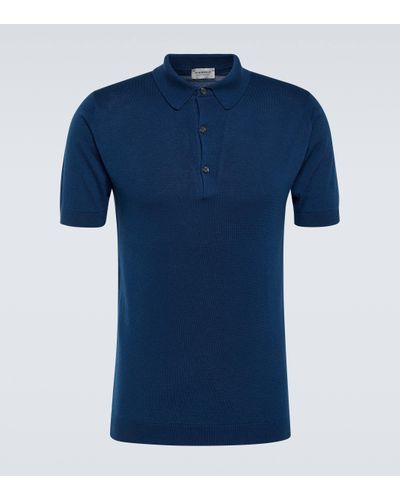 John Smedley Adrian Cotton Polo Shirt - Blue