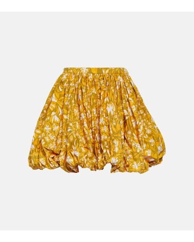 Jil Sander Floral Miniskirt - Yellow