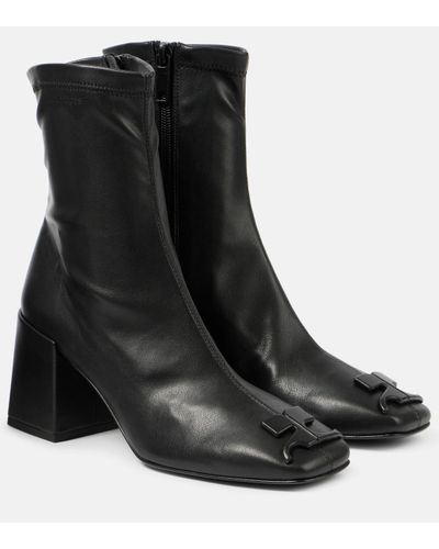 Courreges Reedition Ac Faux Leather Ankle Boots - Black