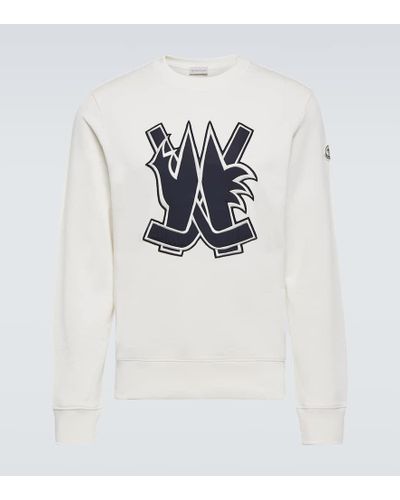 Moncler Sudadera de algodon con logo - Blanco