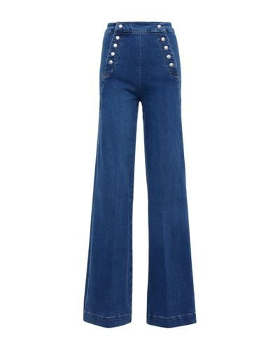 FRAME High-Rise Jeans Sailor Snap - Blau